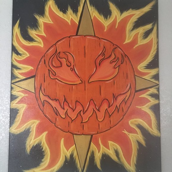 Halloween acrylic painting